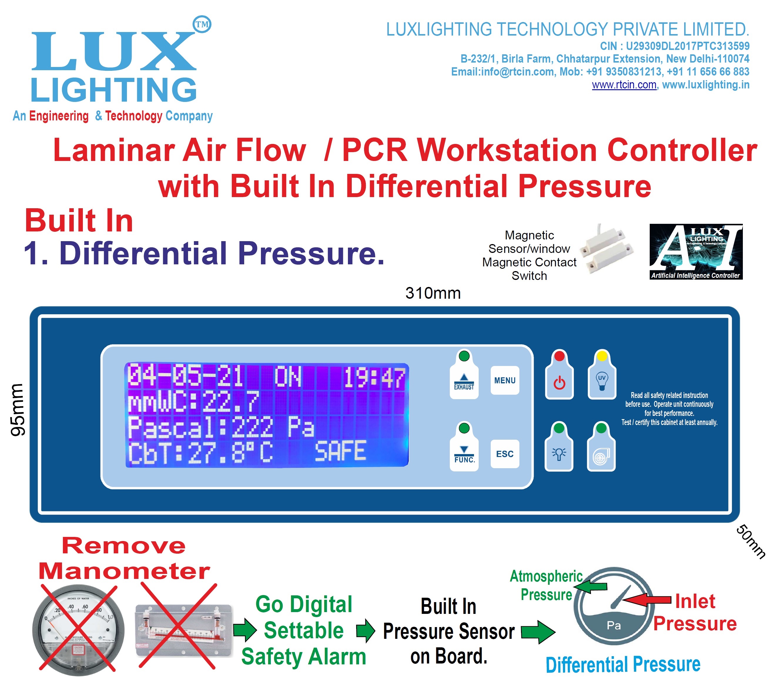 Laminar Air Flow Controller  with differential sensor Product Deck